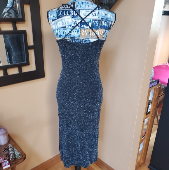 BLACK SHIMMERY Y2K EVENING DRESS! - Picture 5 of 15